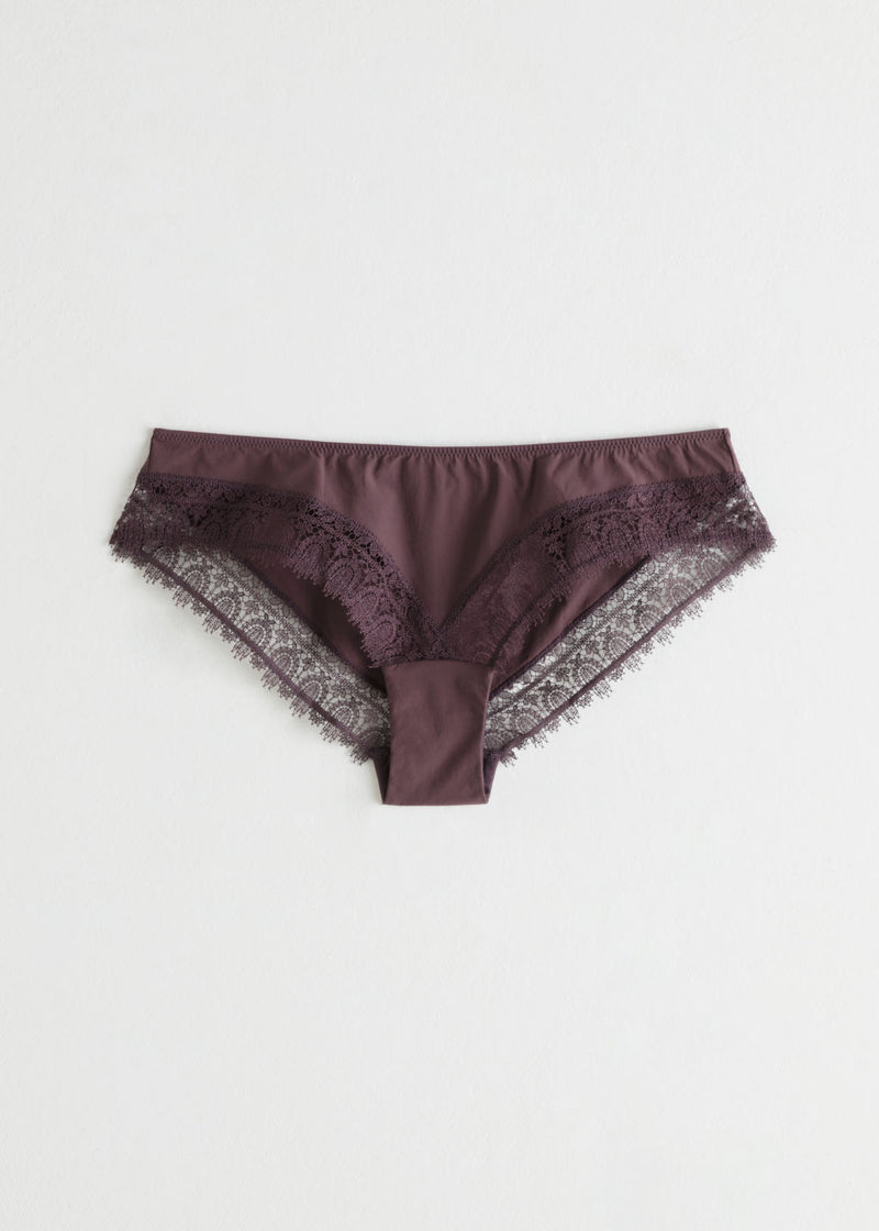 Lace Trim Hipster Briefs