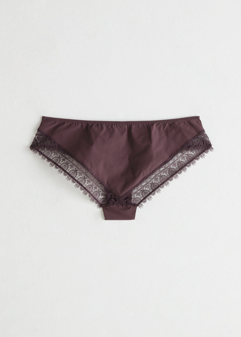 Lace Trim Hipster Briefs