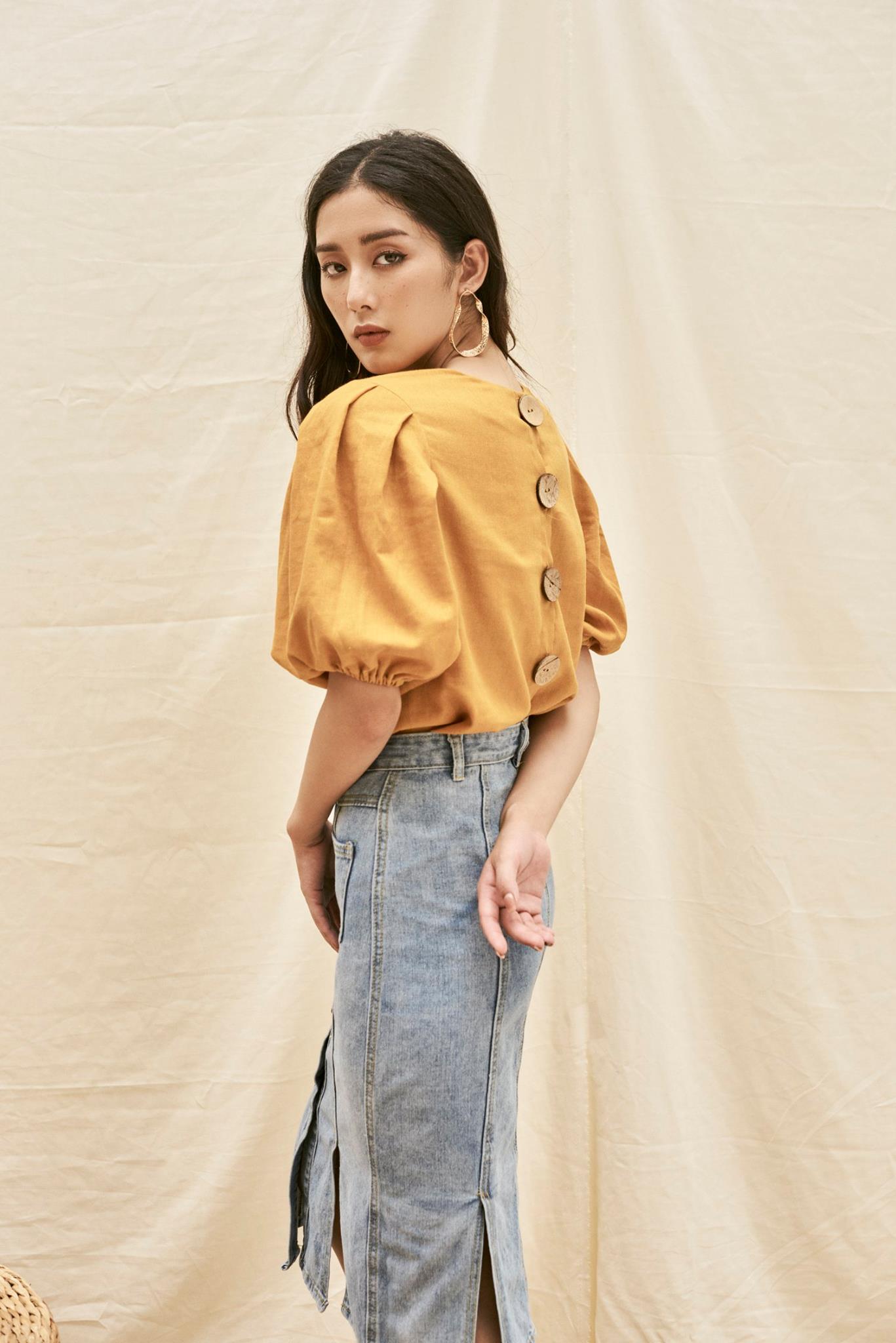 Yellow Buttoned Top